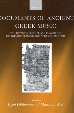 Cover of Documents of Ancient Greek Music