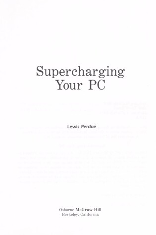 Cover of Supercharging Your Personal Computer