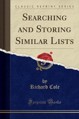 Book cover for Searching and Storing Similar Lists (Classic Reprint)