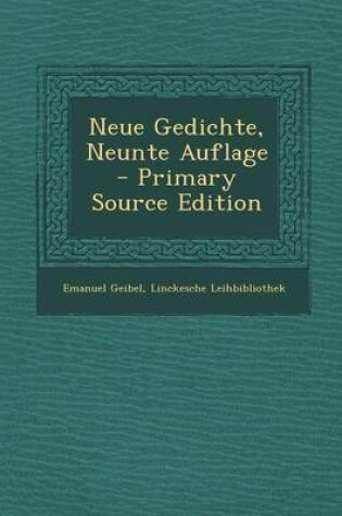 Cover of Neue Gedichte, Neunte Auflage