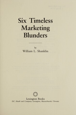 Cover of Six Timeless Marketing Blunders