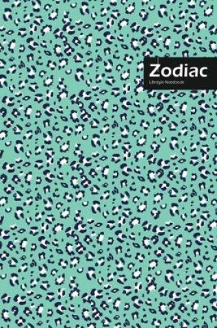 Cover of Zodiac Lifestyle, Animal Print, Write-in Notebook, Dotted Lines, Wide Ruled, Medium Size 6 x 9 Inch, 144 Pages (Blue)