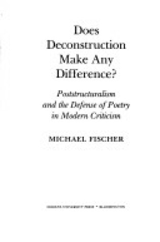 Cover of Does Deconstruction Make Any Difference?