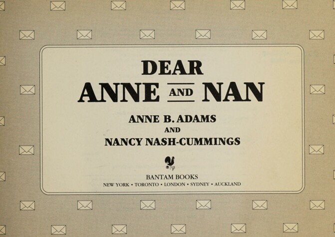 Book cover for Dear Anne and Nan