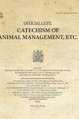 Cover of Catechism of Animal Management, Etc.