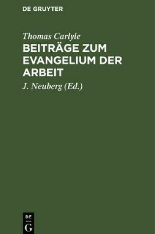 Cover of Beitrage Zum Evangelium Der Arbeit