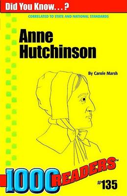 Book cover for Anne Hutchinson