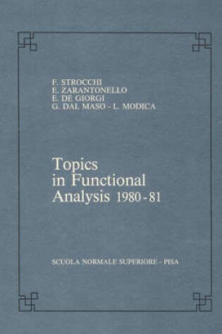 Cover of Topics in functional analysis 1980-81