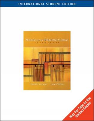 Book cover for Statistics for the Behavioral Sciences, International Edition