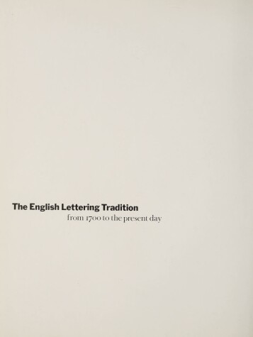 Book cover for English Lettering Tradition from 1700 to the Present Day