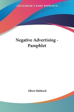 Cover of Negative Advertising - Pamphlet