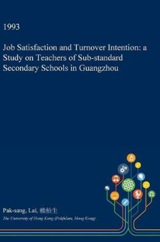 Cover of Job Satisfaction and Turnover Intention