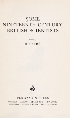 Cover of Some Nineteenth Century British Scientists