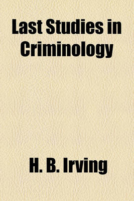 Book cover for Last Studies in Criminology