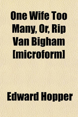 Book cover for One Wife Too Many, Or, Rip Van Bigham [Microform]