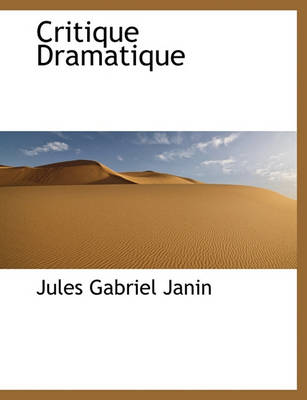 Book cover for Critique Dramatique