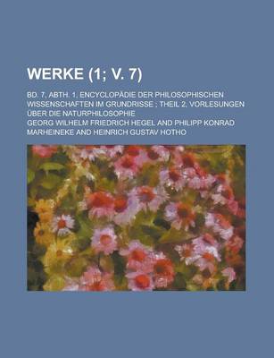 Book cover for Werke (1; V. 7)