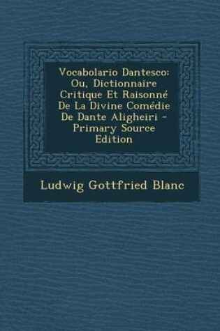 Cover of Vocabolario Dantesco