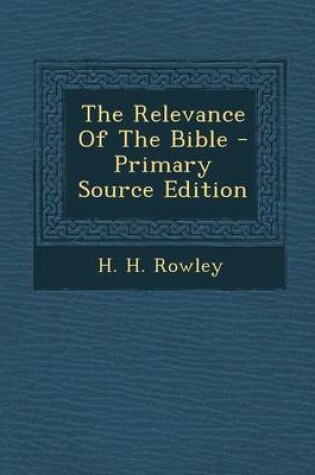 Cover of The Relevance of the Bible