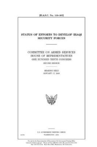 Cover of Status of efforts to develop Iraqi security forces /