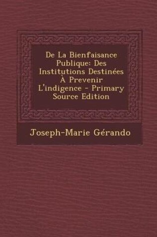 Cover of de La Bienfaisance Publique