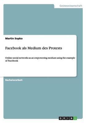 Book cover for Facebook als Medium des Protests