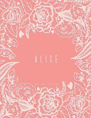 Book cover for Alice - Peach Floral Dot Grid Journal