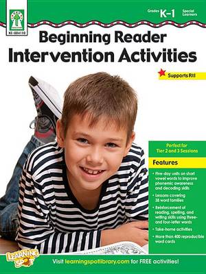 Book cover for Beginning Reader Intervention Activities, Grades K - 1