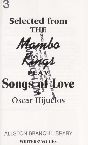 Book cover for Selected from the Mambo Kings Play Songs of Love