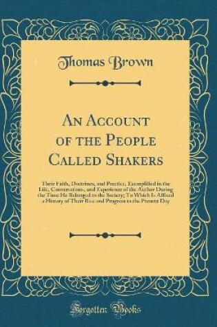 Cover of An Account of the People Called Shakers