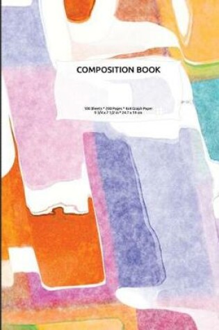 Cover of Abstract Watercolor Composition Notebook, 4x4 Quad Rule Graph Paper