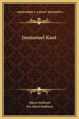 Cover of Immanuel Kant