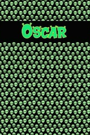 Cover of 120 Page Handwriting Practice Book with Green Alien Cover Oscar