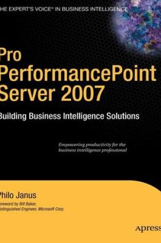 Cover of Pro Performancepoint Server 2007: Building Business Intelligence Solutions