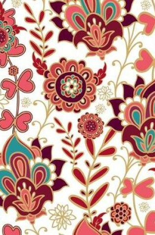 Cover of Classic Purple Pink Gold Green Flower Fabric Background Composition Book