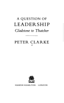 Book cover for A Question of Leadership