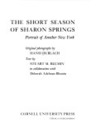 Cover of Short Season of Sharon Springs