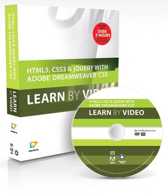 Book cover for HTML5, CSS3, and jQuery with Adobe Dreamweaver CS5.5 Learn by Video