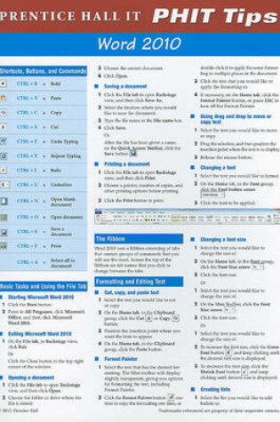 Cover of Prentice Hall Word 2010 PHIT Tip