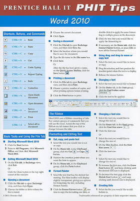 Book cover for Prentice Hall Word 2010 PHIT Tip