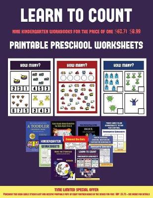 Book cover for Printable Preschool Worksheets (Learn to count for preschoolers)