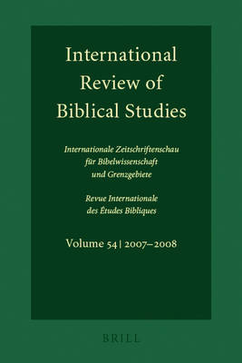 Book cover for International Review of Biblical Studies, Volume 54 (2007-2008)