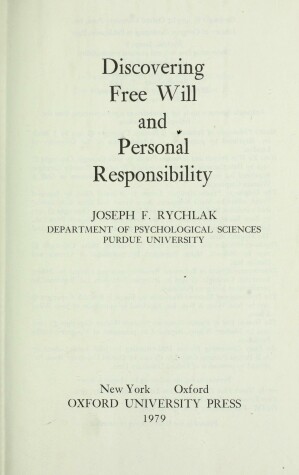 Book cover for Discovering Free Will and Personal Responsibility