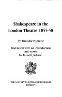 Book cover for Shakespeare in the London Theatre 1855-58