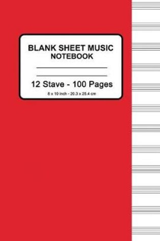 Cover of Blank Sheet Music Notebook - Manuscript Paper (Red)