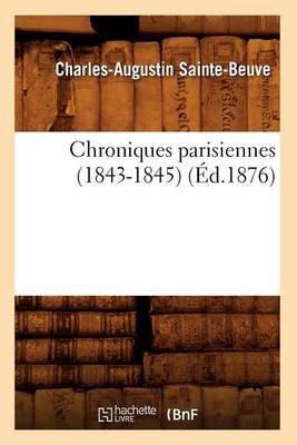 Book cover for Chroniques Parisiennes (1843-1845) (Ed.1876)