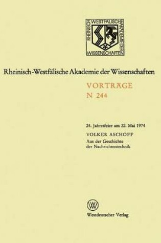 Cover of Aus Der Geschichte Der Nachrichtentechnik