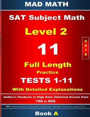 Cover of 2018 SAT Subject Math Level 2 Book a Tests 1-11