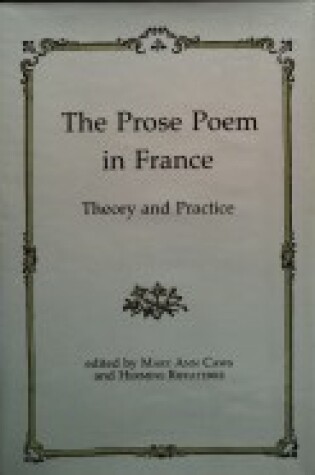 Cover of The Prose Poem in France