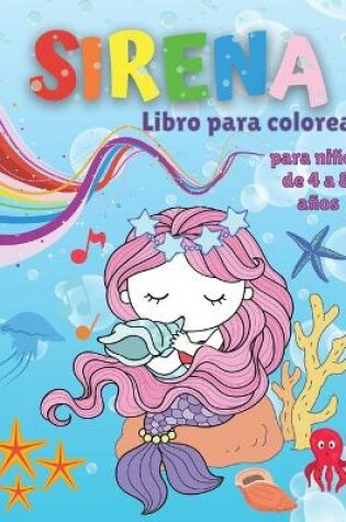 Cover of Libro para colorear de sirenas para ninos de 4 a 8 anos